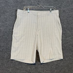 Nike Shorts Mens 38 Gray Plaid Golf Shorts Dri Fit Performance Stretch Chino